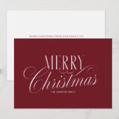 Elegant Rode Kerstscript Feestdagenkaart (Voorkant / Achterkant)