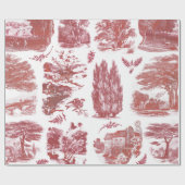 Elegant  Rode Land Pastorale Toile Cadeaupapier (Vlak)