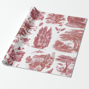 Elegant  Rode Land Pastorale Toile Cadeaupapier