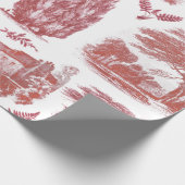 Elegant  Rode Land Pastorale Toile Cadeaupapier (Hoek)