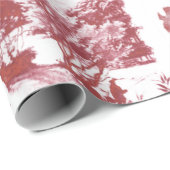 Elegant  Rode Land Pastorale Toile Cadeaupapier (Rol Hoek)