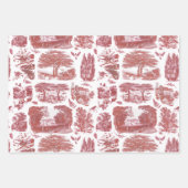 Elegant  Rode Land Pastorale Toile Inpakpapier Vel (Voorkant 3)