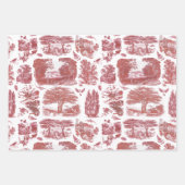 Elegant  Rode Land Pastorale Toile Inpakpapier Vel (Voorkant 2)