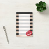 elegant rode lippen roos gouden strepen patroon post-it® notes (Kantoor)