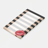 elegant rode lippen roos gouden strepen patroon post-it® notes (Schuin)