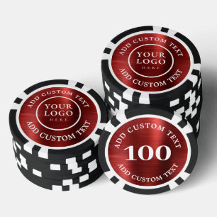 Elegant Rode Logo & Tekst Zakelijk Casino Avond Poker Chips