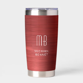 Elegant Rode Monogram Geïsoleerde Drinkbeker