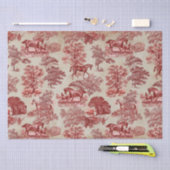 Elegant Rode Paard Woodland Toile Kraft Tissuepapier (Craft)