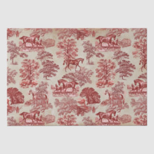 Elegant  Rode Paard Woodland Toile Kraft Tissuepapier
