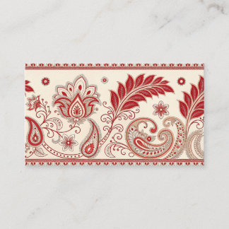 Elegant rode Paisley Bloemenpatroon – Traditioneel Visitekaartje