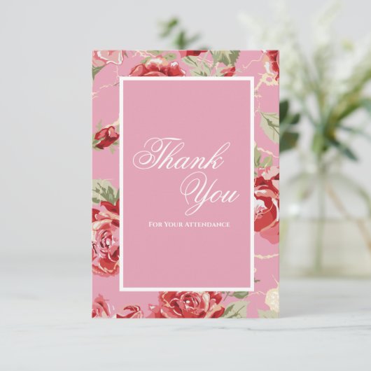 Elegant Rode roos bloemenmolen Bedankkaart (Staand voorkant)