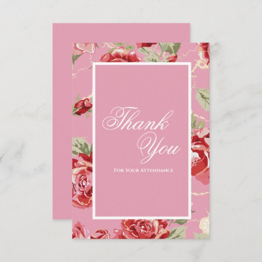 Elegant Rode roos bloemenmolen Bedankkaart (Voorkant / Achterkant)