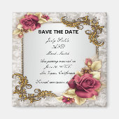 Elegant rode rozen sparen de Datum Magnet (Voorkant)