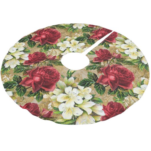 Elegant  rode rozen Witte lijmen Kerstmis Kerstboom Rok (Gekanteld)