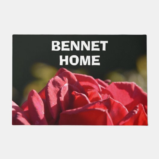 Elegant Rode Rozenfamilie Groot Deurmat (Voorkant)