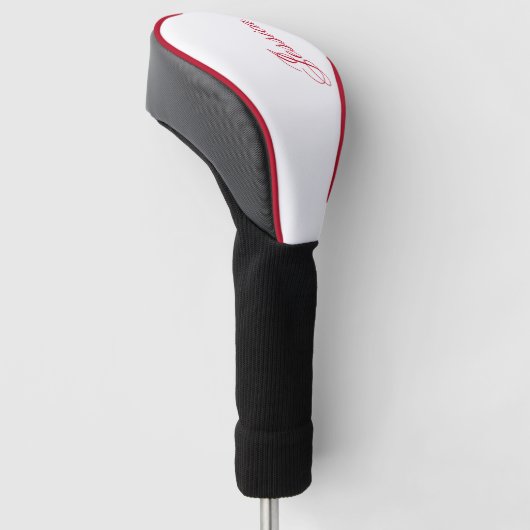 Elegant Rode Script Lettertype Golfheadcover (Schuin)