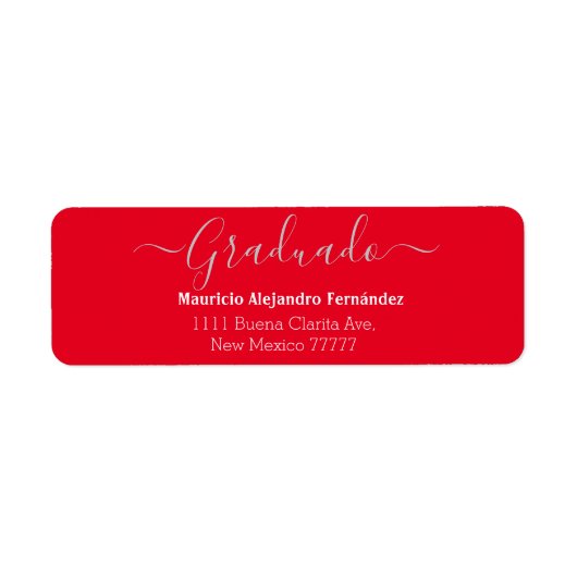 Elegant Rode Spaanse | Klasjaar Return Lab Etiket (Voorkant)