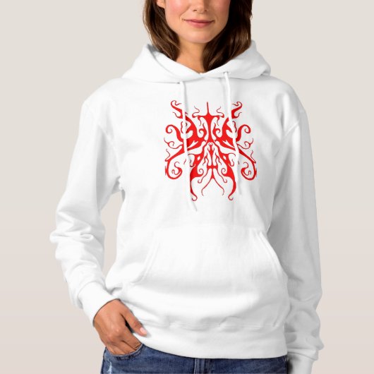 Elegant Rode Stam Masker Abstract Design Hoodie (Voorkant)
