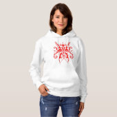 Elegant Rode Stam Masker Abstract Design Hoodie (Voorkant volledig)