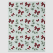 Elegant Rode Strik Kerstdis Papier (Voorkant)