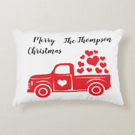 Elegant rode tekst van het familienaam van de vrac accent kussen