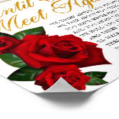 Elegant Rode Turkse Rozen Rou Gedicht Bord Poster (Hoek)