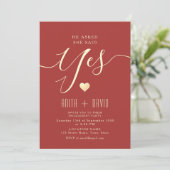 Elegant Rode Verloving Feest Kaart (Staand voorkant)