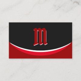 Elegant rode vormen op zwart monogram 3d effect visitekaartje