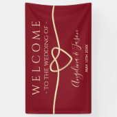 Elegant Rode Welkom Trouwfeest Spandoek (Verticaal)