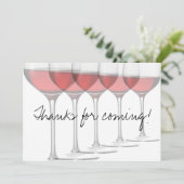 Elegant rode wijnbril kaart (Staand voorkant)