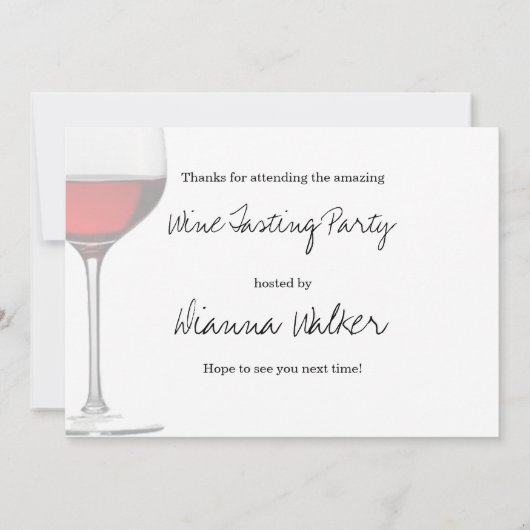 Elegant rode wijnbril kaart (Achterkant)