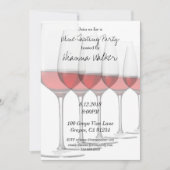 Elegant rode wijnbril kaart (Voorkant)