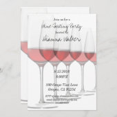 Elegant rode wijnbril kaart (Voorkant / Achterkant)