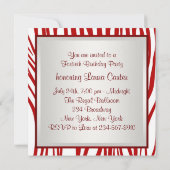 Elegant rode Zebra verjaardagsfeestje Kaart (Achterkant)