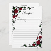 Elegant roes Recipe Kaarten (Voorkant / Achterkant)