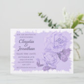 Elegant roest dusty blue rozen floral bruiloft kaart (Staand voorkant)