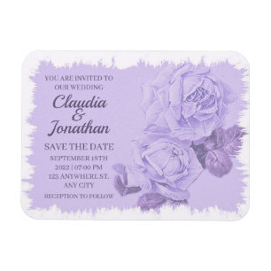 Elegant roest dusty blue rozen floral bruiloft magneet