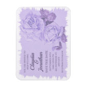 Elegant roest dusty blue rozen floral bruiloft magneet (Verticaal)