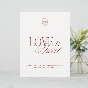 Elegant Roest Liefde is Zoet Trouwbord