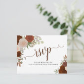 Elegant Roest Sinaasappel Waterverf Rozen Bruiloft Briefkaart (Staand voorkant)