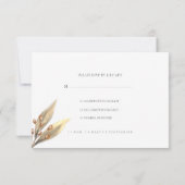 Elegant roestbruin blad RSVP goudbruiloft Kaart (Achterkant)