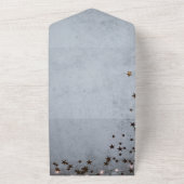 Elegant roestgrijze sterren Bindende Alle All In One Uitnodiging (Buitenkant)