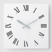 Elegant Roman Numerals Clock Face Design Vierkante Klok (Voorkant)
