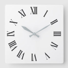 Elegant Roman Numerals Clock Face Design Vierkante Klok