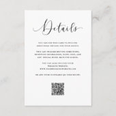 Elegant Romance | Details QR-code voor bruiloft-ga Informatiekaartje (Voorkant)