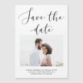 Elegant Romance | Minimale foto sparen de Datum Magnetische Uitnodiging (Voorkant)
