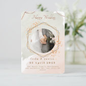 Elegant Romance | Minimalistisch tweedaags fotohuw Kaart (Staand voorkant)