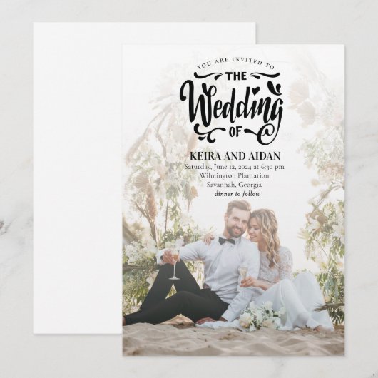 Elegant Romance | Minimalistisch tweedaags fotohuw Kaart (Voorkant / Achterkant)