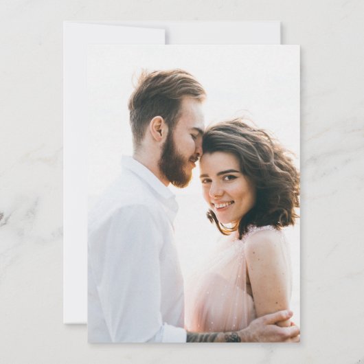 Elegant Romance | Minimalistisch tweedaags fotohuw Kaart (Achterkant)