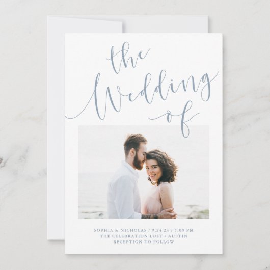 Elegant Romance | Minimalistisch tweedaags fotohuw Kaart (Voorkant)